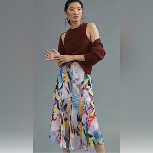 Anthropologie Colorful Abstract A-Line Skirt